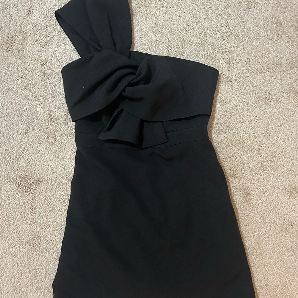 A Classy Chic Boutique Black Asymmetrical Ruffled Mini Dress